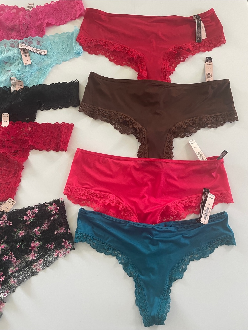NWT Victorias Secret Lacy Thongs Cheeky Panties 13 total - Picture 6 of 8